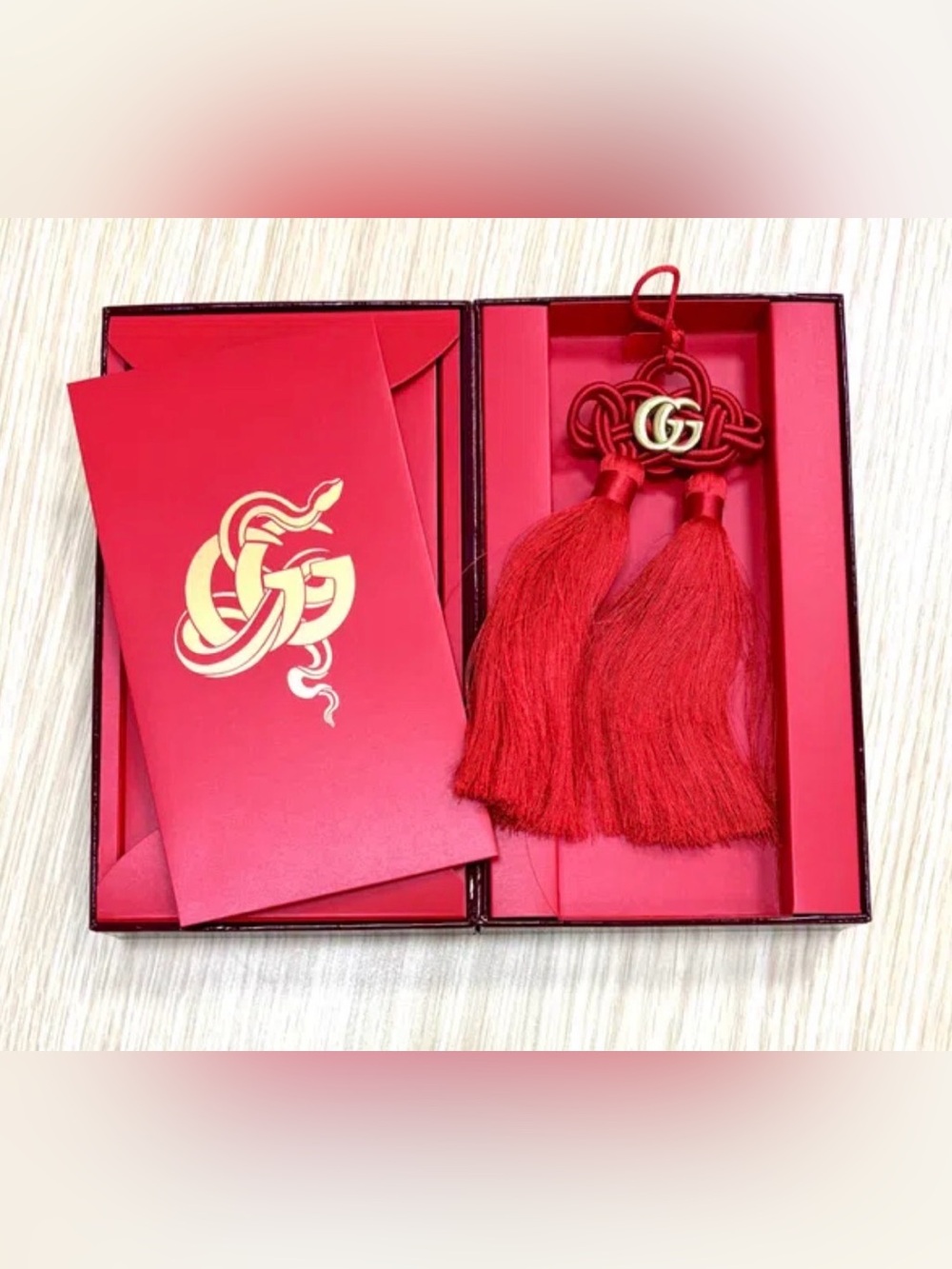 Gucci Red Double G Tassel Charm - NIB